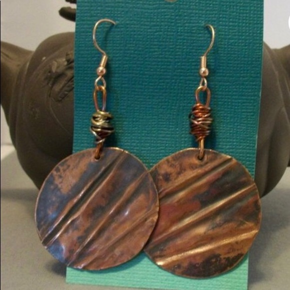 Jewelry - GIFTED ❣️Copper and Brass Statement Earrings